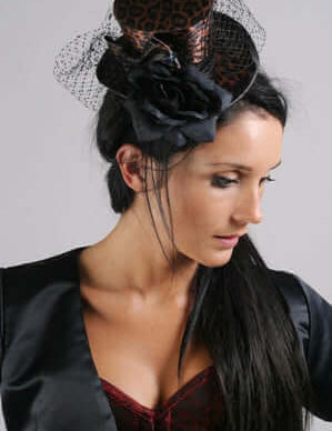 Leopard Print Hat With Flower
