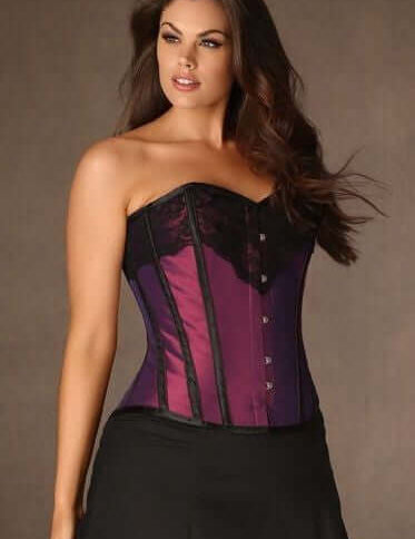 Plus Size Iridescent Taffeta Steel Boned Corset