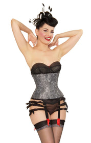 Playgirl Steel Boned Paisley Print Corset