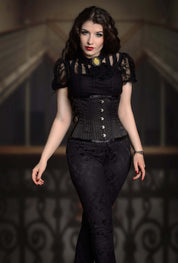 Playgirl Steel Boned Black Shadow Stripe Cincher Corset