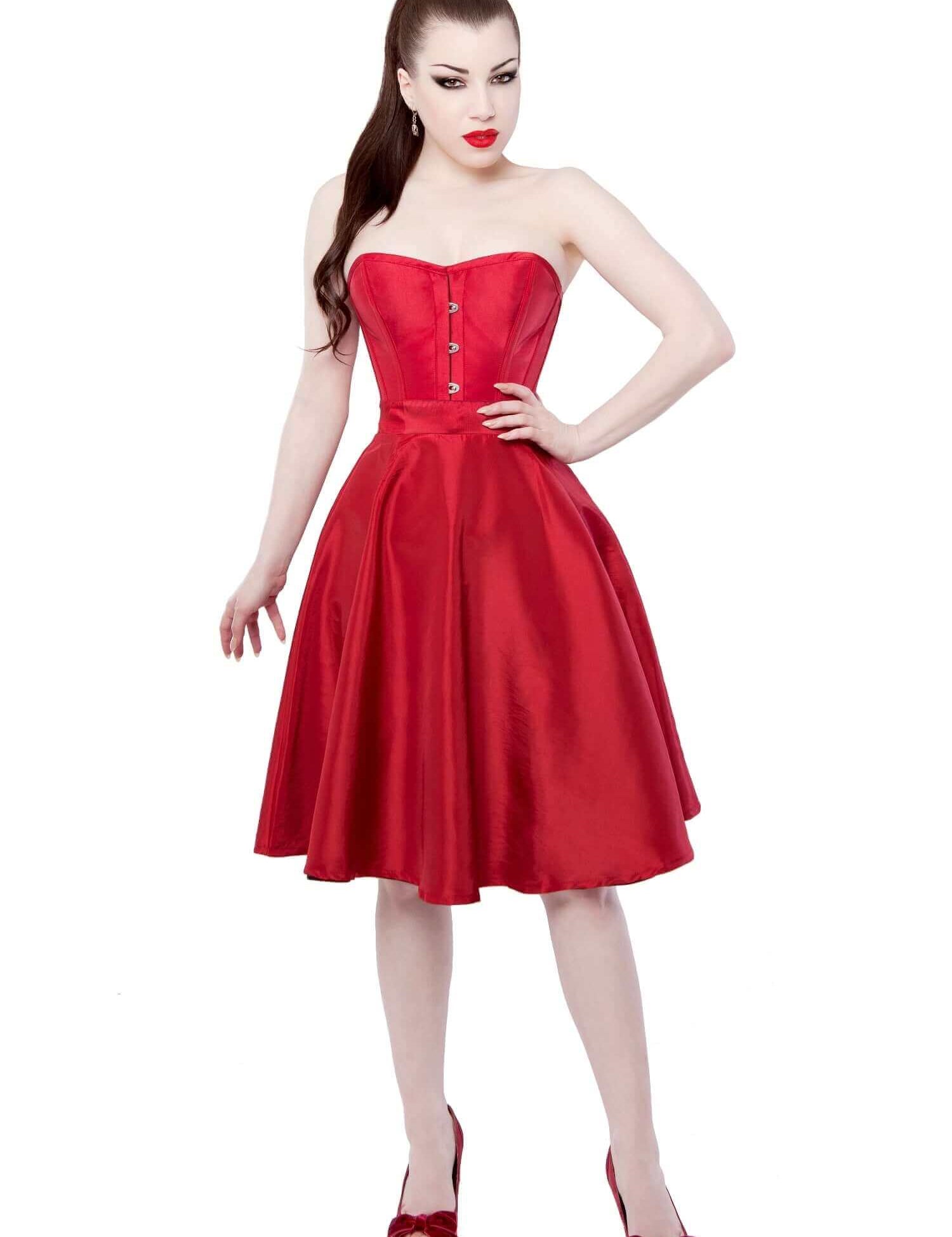 Playgirl Red Tafetta Circle Skirt