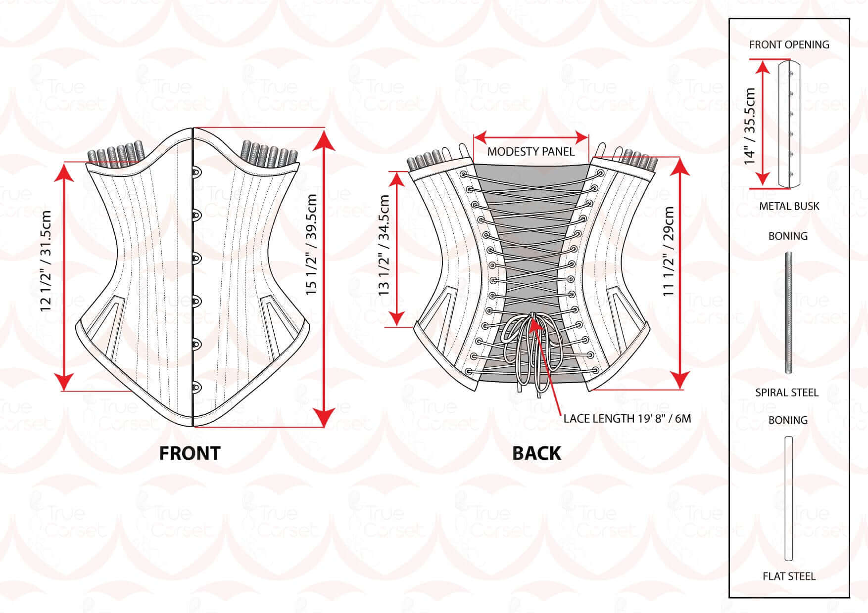 Playgirl Gordine Curvy Gored Hips 24 Bone Waist Training Black Corset