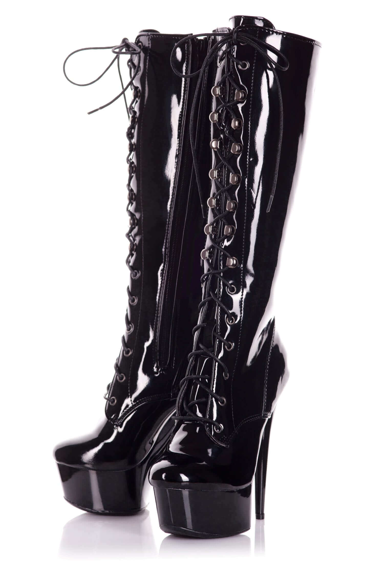 Kinnaird Dita Duchess Satin Black Corset & Patent Boots
