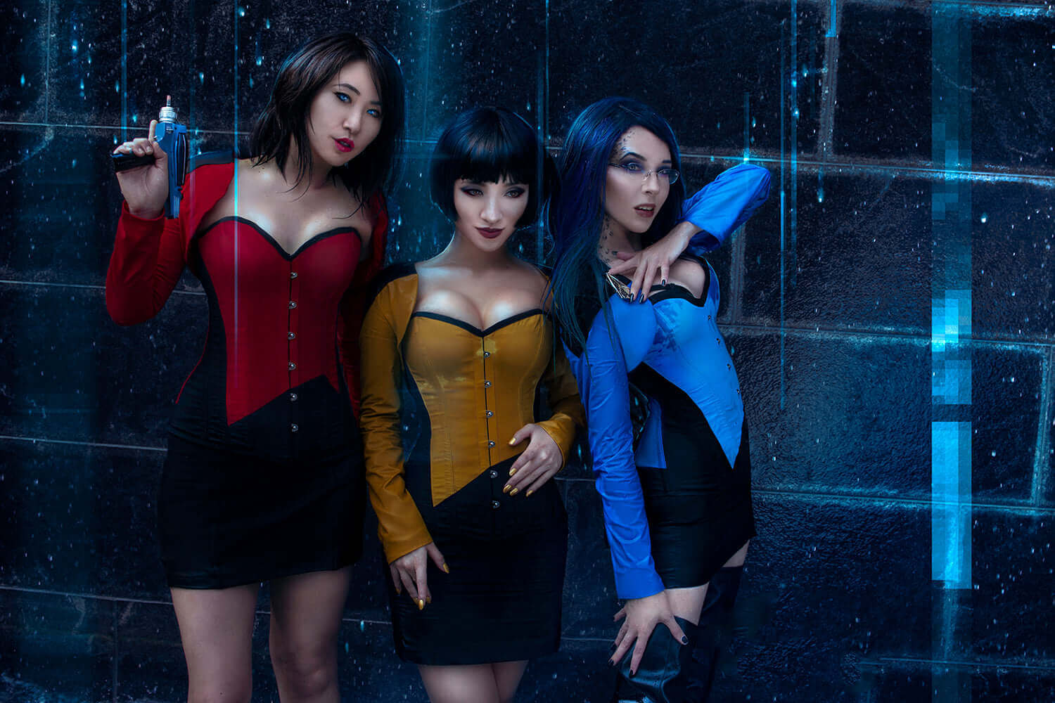 Black/Red Captain 1st Officer Steel Boned Corset & Shrug