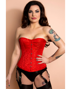 Playgirl Layla Red Steel Boned Floral Jacquard Corset 
